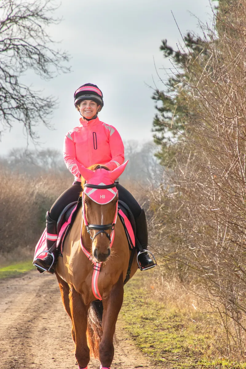 Hy Equestrian Reflector Children's Jacket - Pink-2